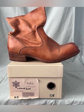 n.d.c. Cara 2 Couch Wash Caramel Tan Leather Slouch Ankle Boots